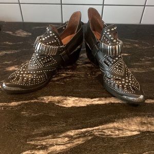 Black studded Jeffrey Campbell booties. Cowgirl meets rock and roll.